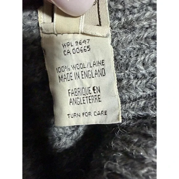 Eddie Bauer Legend Chunky Knit Wool Sweater Gray Men's Size Large - Picture 9 of 10